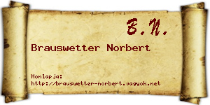 Brauswetter Norbert névjegykártya