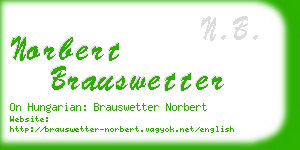 norbert brauswetter business card